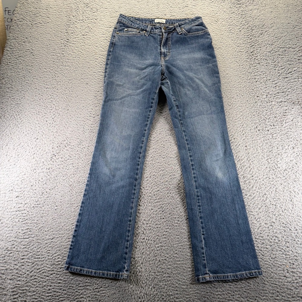 St. John's Bay Jeans Womens 4 Blue Cotton Denim Bootcut Workwear Faded Stretch